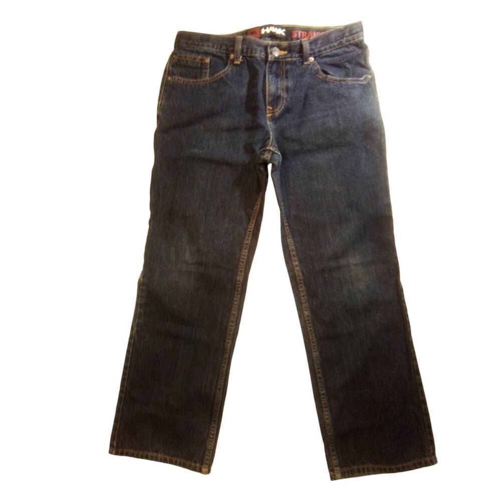 Hawk Straight Leg Dark Wash100% Cotton Jeans SZ 16 Husky